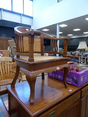 Lot 5233 - Tub chair with wicker seat and backrest