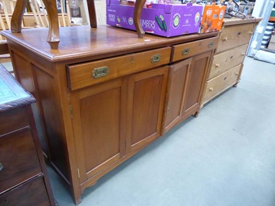 Lot 5234 - Teak sideboard with two drawers and cupboard...
