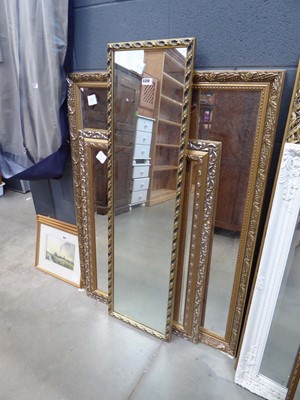 Lot 5250 - Three rectangular mirrors in ornate gilt frames