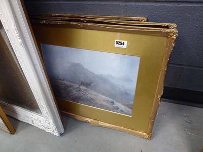 Lot 5254 - Three framed Highland prints with stags