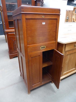 Lot 5266 - Walnut cabinet with lift top with cupboard and...