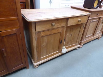 Lot 5267 - Stripped pine sideboard two drawers over two...