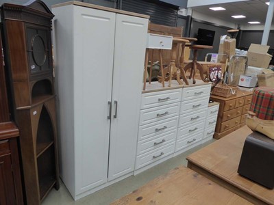 Lot 5278 - White painted bedroom suite comprising double...