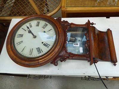 Lot 5295 - Walnut cased drop dial clock