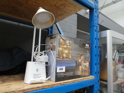 Lot 3228 - Ottlite LED desk lamp plus some LED glass cubes