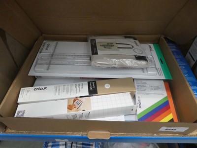 Lot 3231 - Box of Cricut accessories to include tote bag,...