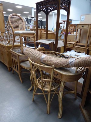 Lot 5303 - 2 bent cane and wicker conservatory tables...