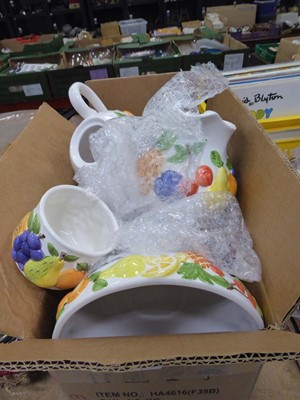 Lot 5354 - Box containing a qty of fruit patterned...