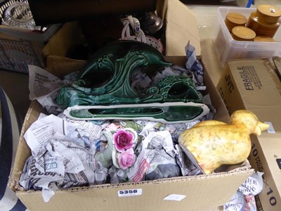 Lot 5356 - Box conatining an ornamental dolphin, plus a...