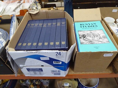 Lot 5361 - 2 boxes containing history books and Bunyan...