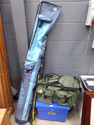 Lot 5312 - Canvas rod bag plus a qty of tackle