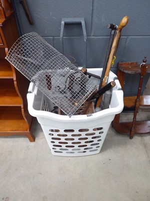 Lot 5331 - Humane rat trap plus walking sticks and...