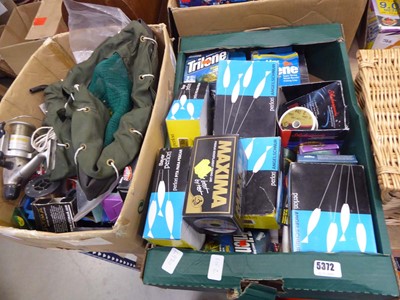 Lot 5372 - 2 boxes containing reels, monofilament line...