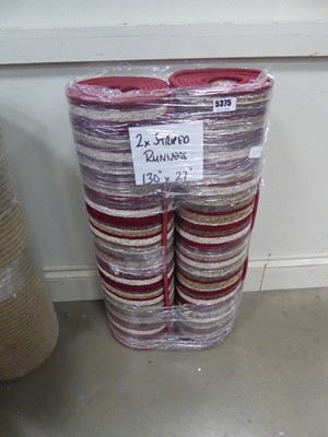 Lot 5375 - 2 striped carpet runners 130' x 27'