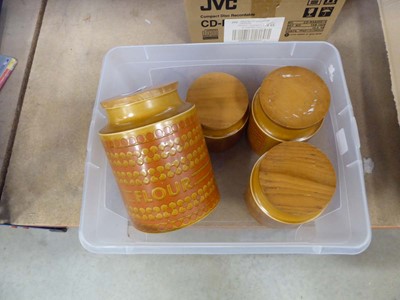 Lot 5389 - 4 Hornsea saffron patterned kitchen storage...