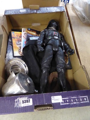 Lot 5392 - (2) Box containing a Darth Vader figure, DVD's...
