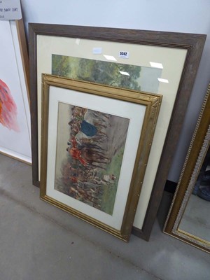 Lot 5342 - Qty of prints - huntsman and hounds, Labradors...