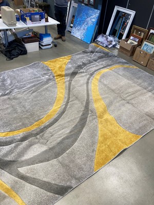 Lot 5344 - Large yellow and grey carpet, 3 x 4m
