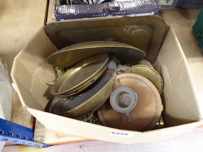 Lot 5349 - Box containing copper and brassware to include...