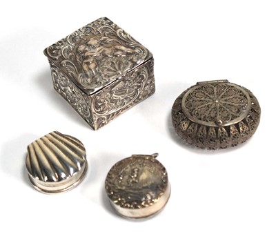 Lot 414 - A late Victorian silver box repousse decorated...
