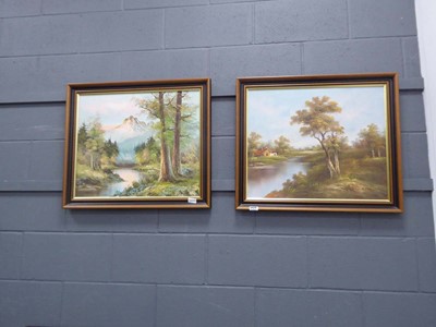 Lot 5429 - Pair of oils on board, country scenes with...