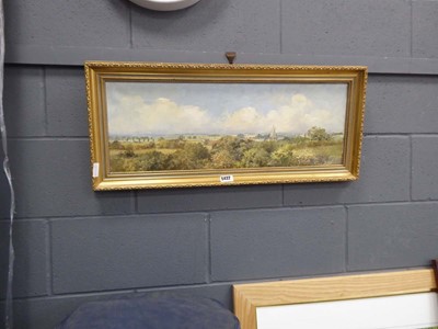 Lot 5432 - Oil on canvas, country scene with woodland and...