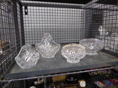 Lot 5510 - Cage containing 2 glass baskets plus 2 bowls