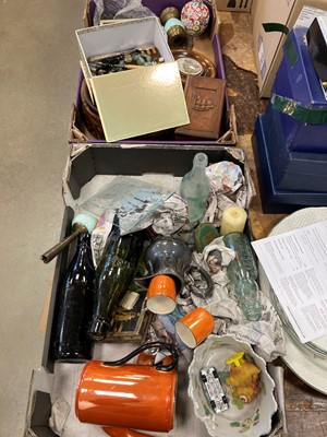 Lot 5443 - Box of costume jewellery, glass bottles and...