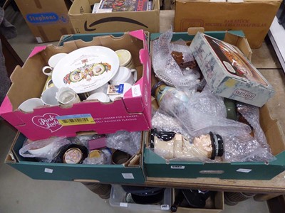 Lot 5461 - 3 boxes containing commemorative ware, toby...