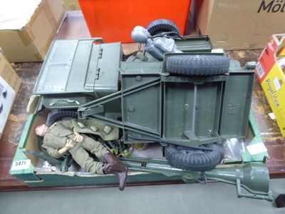 Lot 5471 - Box containing Action Man dolls and vehicles