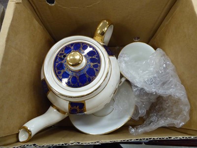 Lot 5474 - Box containing commemorative teapot, plus cup...
