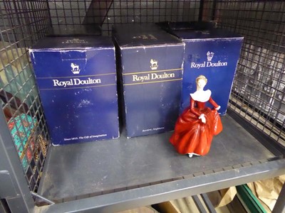 Lot 5532 - Cage containing five Doulton lady figures
