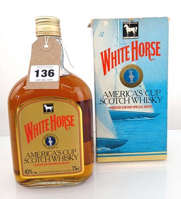 Lot 136 - A bottle of White Horse America's Cup Scotch...