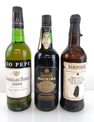 Lot 282 - 3 bottles, 1x Harvey's Malmsey Full Rich...
