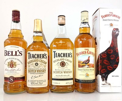 Lot 180 - 4 bottle of Scotch Whisky, 1x The Famous...