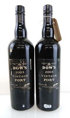 Lot 286 - 2 bottles of 2003 Dow's Vintage Port (ullages...