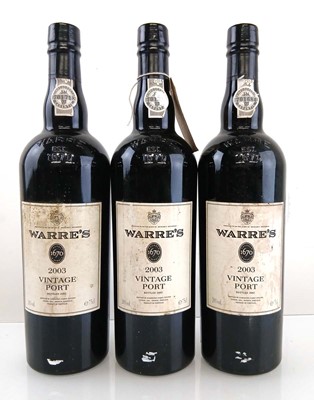 Lot 287 - 3 bottles of 2003 Warre's Vintage Port...