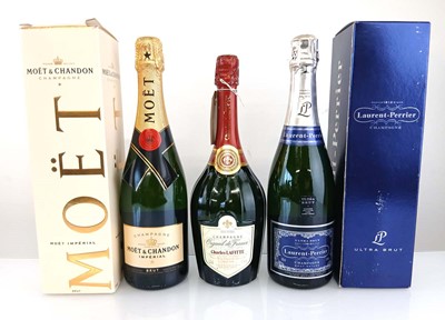 Lot 323 - 3 bottles of Champagne, 1x Laurent-Perrier...