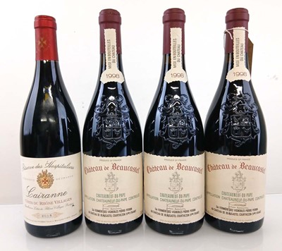 Lot 381 - 4 bottles, 3x 1998 Chateau de Beaucastel...