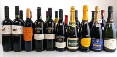 Lot 389 - 20 bottles of wine, 1x Devaux Brut Champagne,...