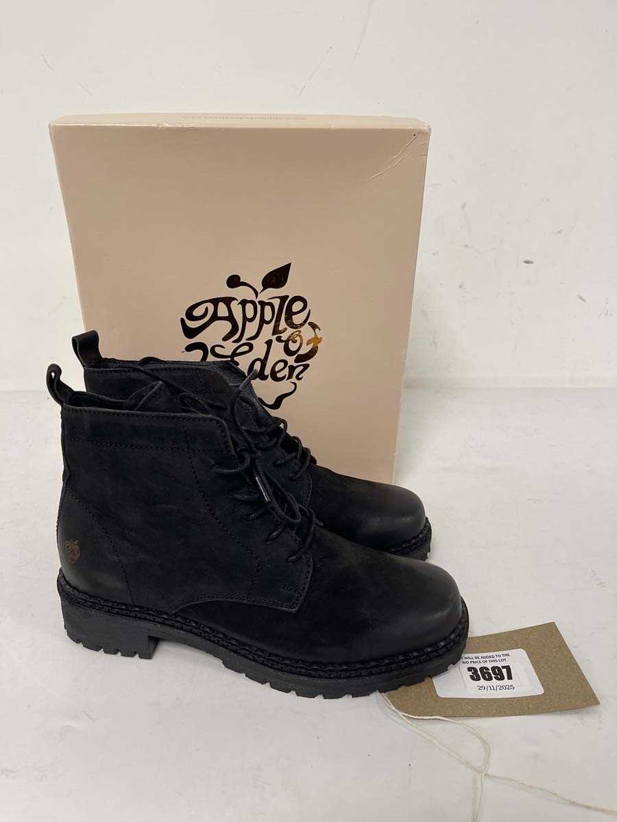 Lot 3697 - Apple of Eden lenny boots in black size UK5.5 -...