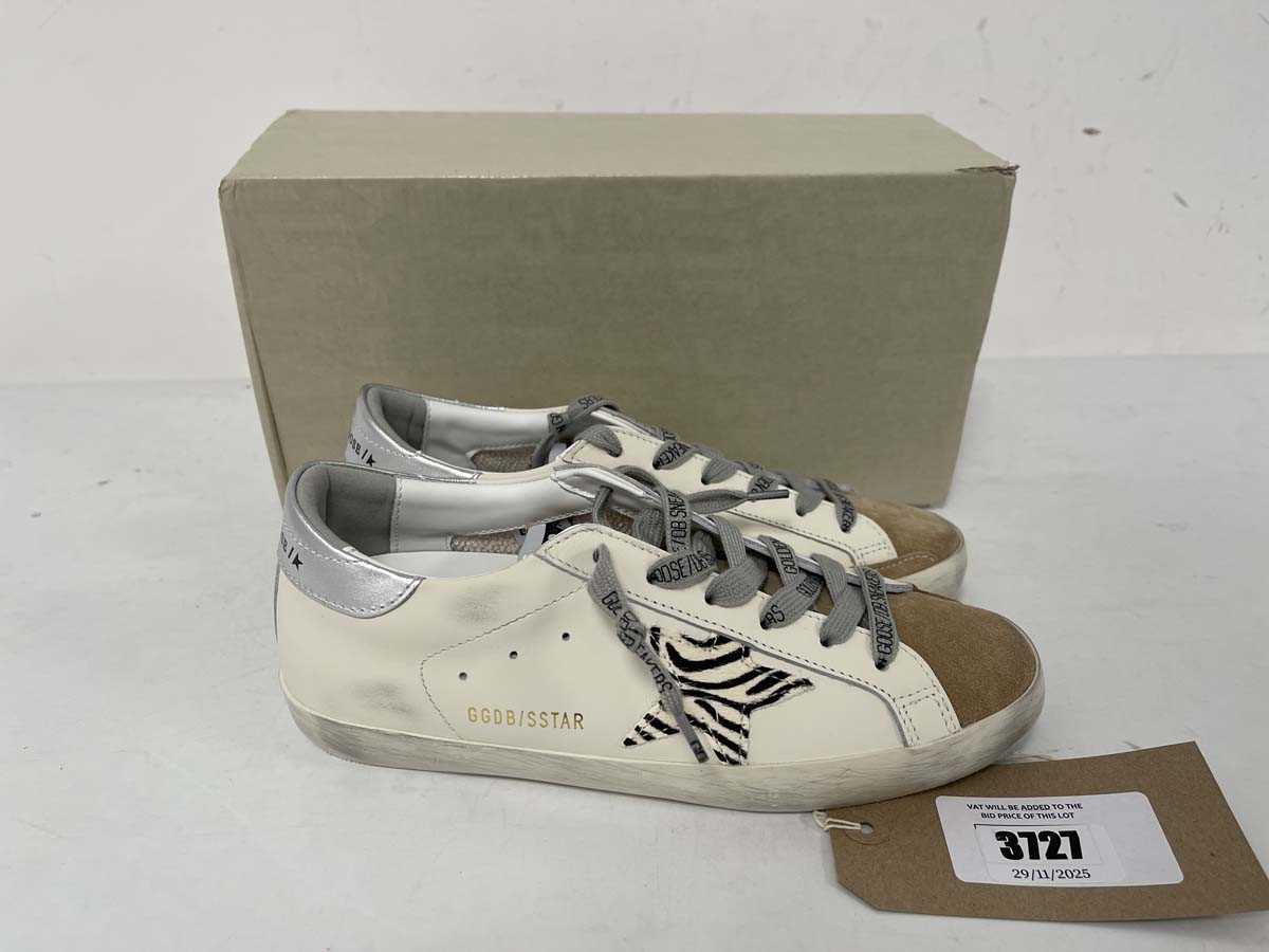 Lot 3727 - Golden Goose super star classic trainers in...