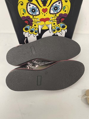 Lot 3745 - Irregular Choice pink zebra print oxford shoes...