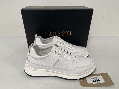 Lot 3750 - Faretti masi leather trainers in white size...