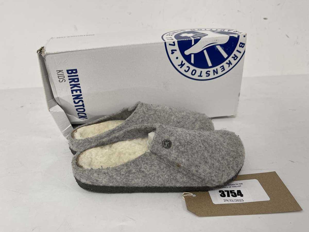 Lot 3754 - Birkenstock Kids zermatt rivet shoes in grey...