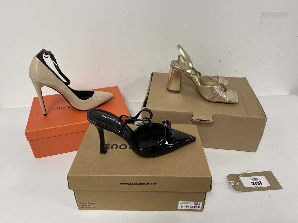 Lot 3757 - 3x Boxed pairs of high heels to include...