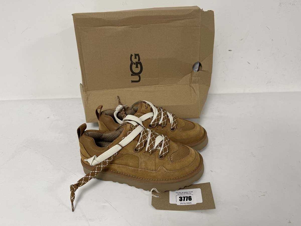 Lot 3776 - Ugg lo lowmel trainers in brown size UK6 - boxed