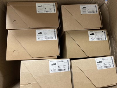Lot 3780 - Large box containing 6x pairs of Ecco shoes in...