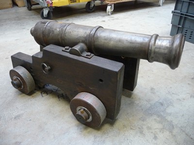 Lot 1499 - Reproduction Naval Cannon, 20 ins tapered...