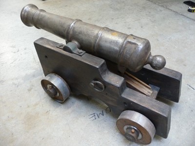 Lot 1499 - Reproduction Naval Cannon, 20 ins tapered...